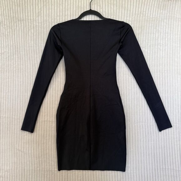 Skims Body Long Sleeve Short Dress Size Small Onyx/black NWT Built In Shapewear - Picture 3 of 11